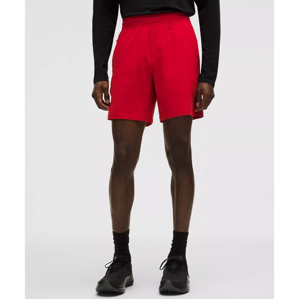 Men's  Pace Breaker Linerless  Shorts  6"  Inseam  Color Oxford Red Race Size  M